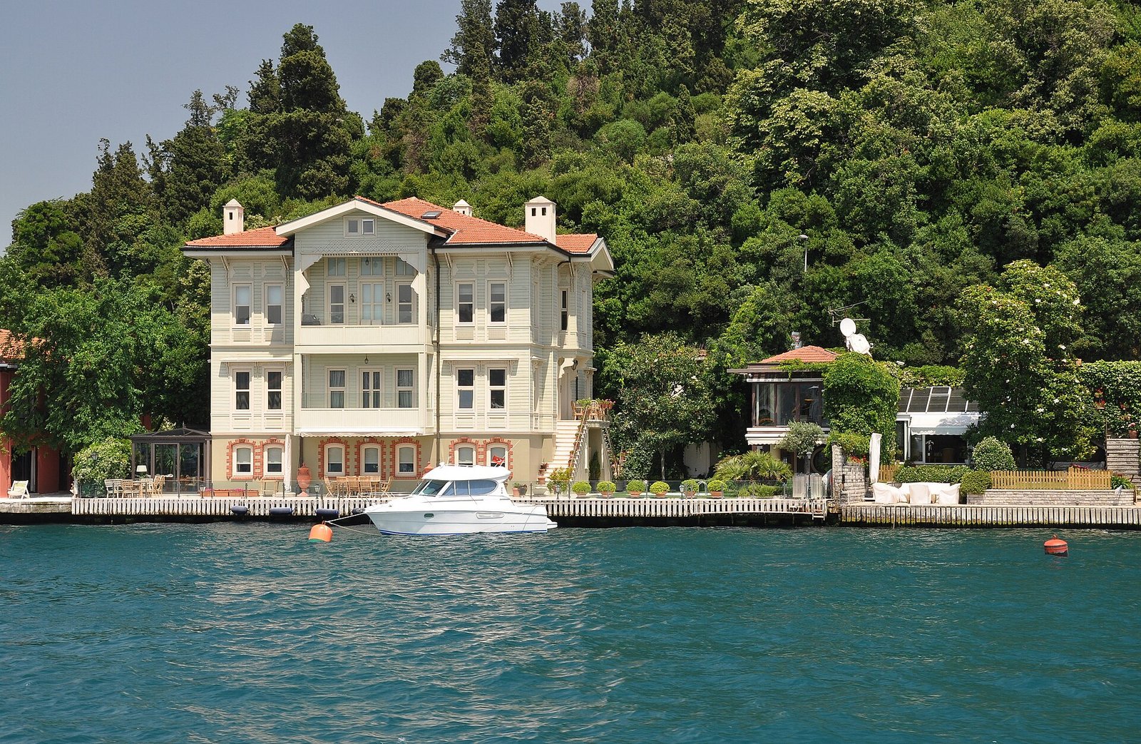 The Haci Ahmet Bey Yali, a historic waterfront mansion on the Bosphorus at Kanlica, Istanbul