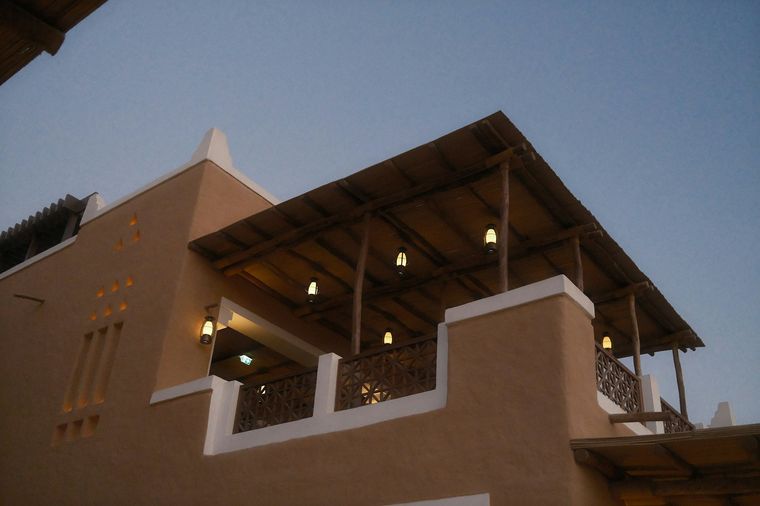 Najdi architecture in Diriyah at dusk