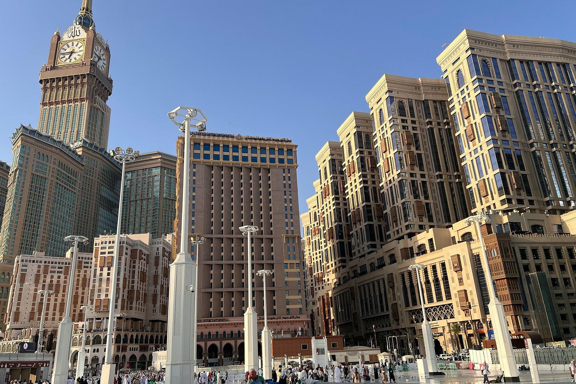 The Clock Tower and the hotels that face the Haram plaza, Makkah