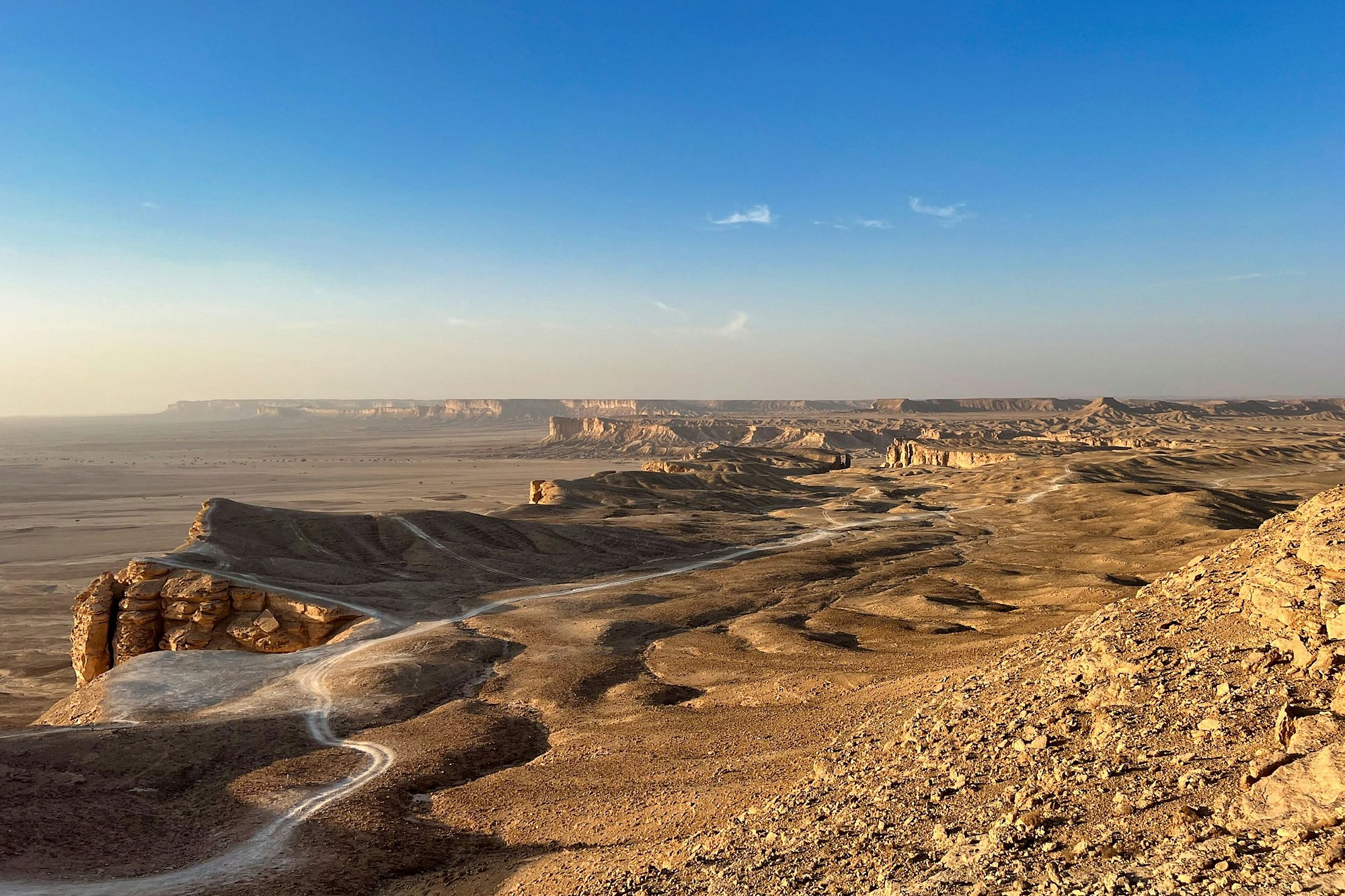The Tuwaiq escarpment near Riyadh in the evening light