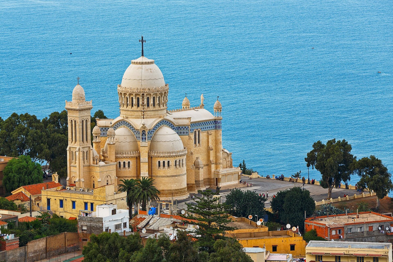 The basilica of Notre-Dame d'Afrique above the Mediterranean in Algiers