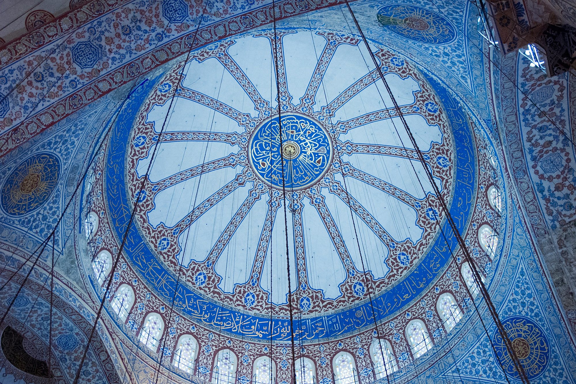 The painted blue dome of the Blue Mosque, Istanbul